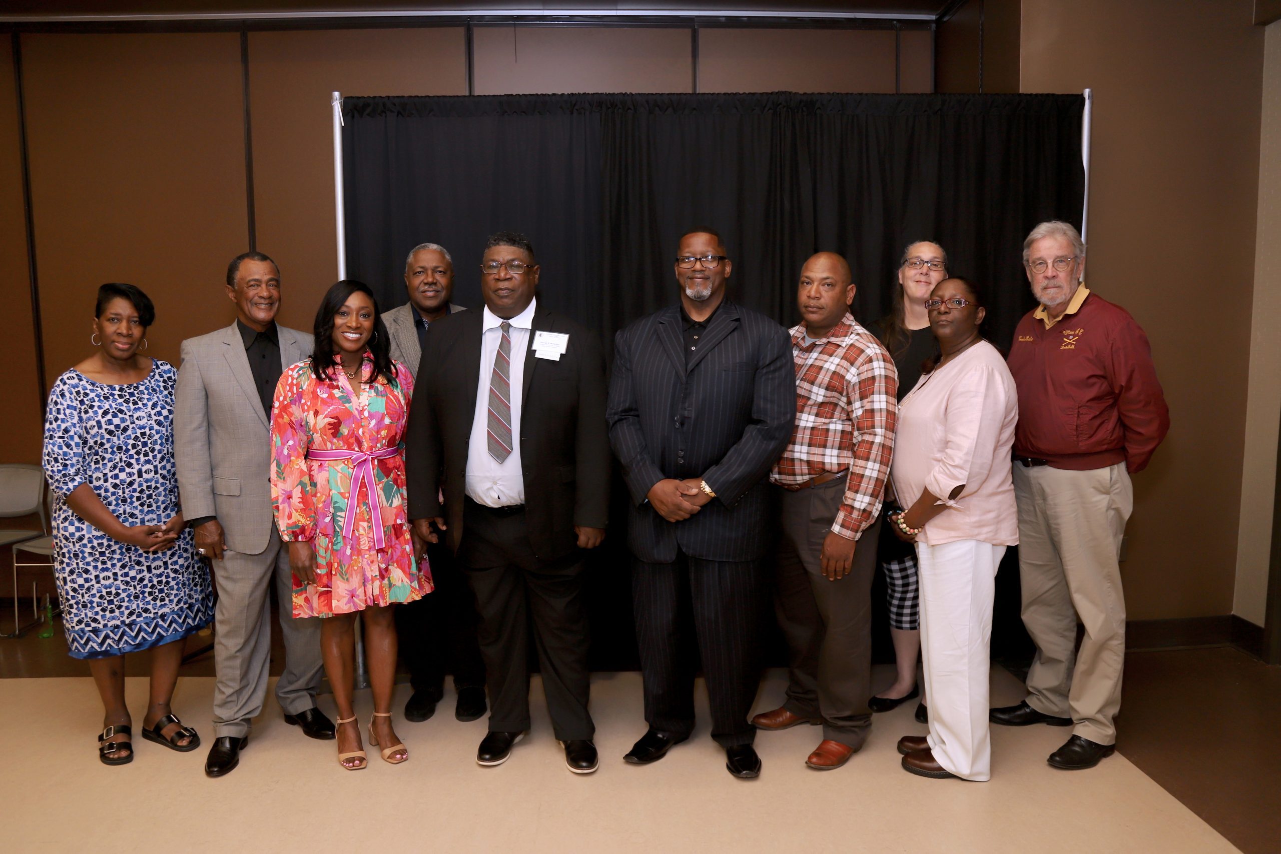 Retired baseball Coach George McQuitter, center, was inducted into the Mississippi Community and Junior Colleges Sports Hall of Fame on April 25. With him are friends and family members who were on hand to celebrate with him.