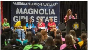 A candidate gives a nomination speech during the 2022 Auxiliary Girls State. The University of Mississippi is set to host Girls State for the first time June 11-17. Submitted photo