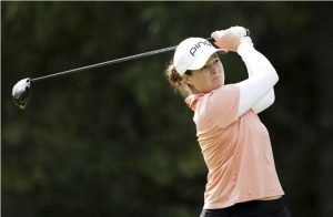 Ally McDonald Ewing during day two of the 2023 AIG Women's Open at Walton Heath, Surrey, on August 11, 2023 (Press Association via AP Images)