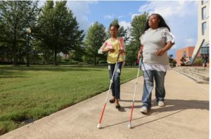 Jackson State University provides assistance canes to students who are blind or visually impaired. Credit: Charles A. Smith/Courtesy of JSU