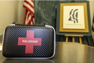 Naloxone kits are portable pouches containing an opioid antidote that can be administered through the nose to revive an unresponsive person who is overdosing. Credit: Eric Shelton/Mississippi Today