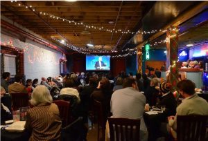 Voters attend Mississippi Today's watch party of a televised gubernatorial debate between Gov. Tate Reeves and challenger Brandon Presley at Hal & Mal's in Jackson on Wednesday, Nov. 1, 2023. Credit: Vickie D. King/Mississippi Today